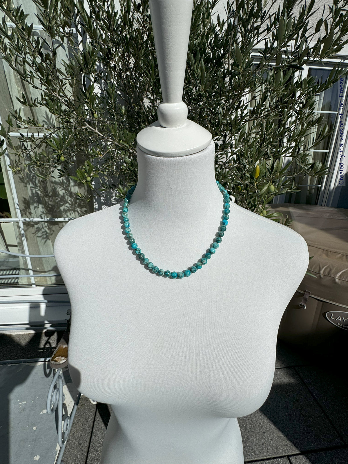 Kette aus Chrysokoll-Perlen 8 mm -verschiedene Längen - 1 Stück - crystal paradise