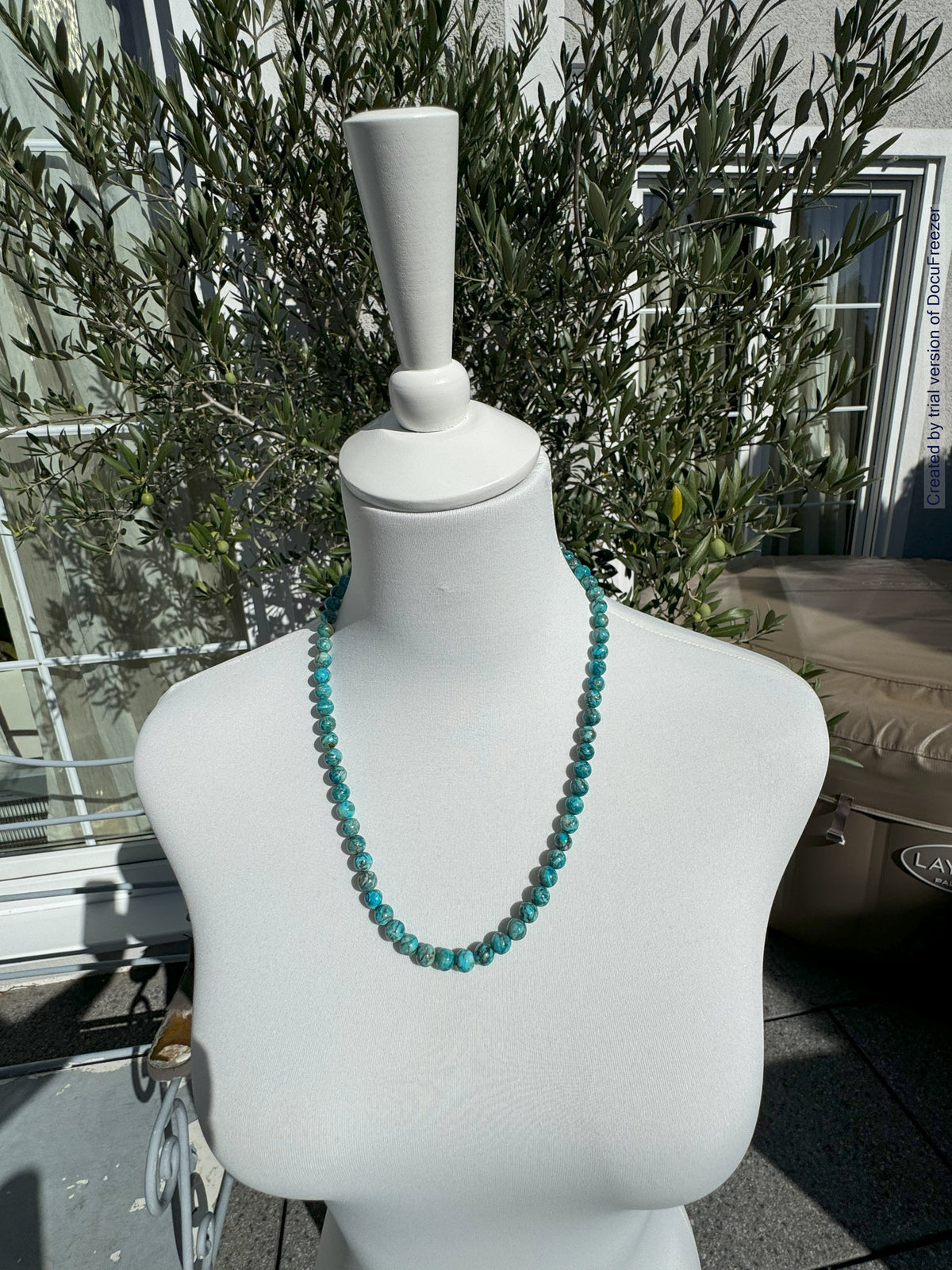 Kette aus Chrysokoll-Perlen 8 mm -verschiedene Längen - 1 Stück - crystal paradise