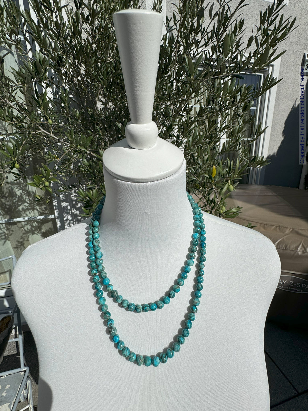 Kette aus Chrysokoll-Perlen 8 mm -verschiedene Längen - 1 Stück - crystal paradise