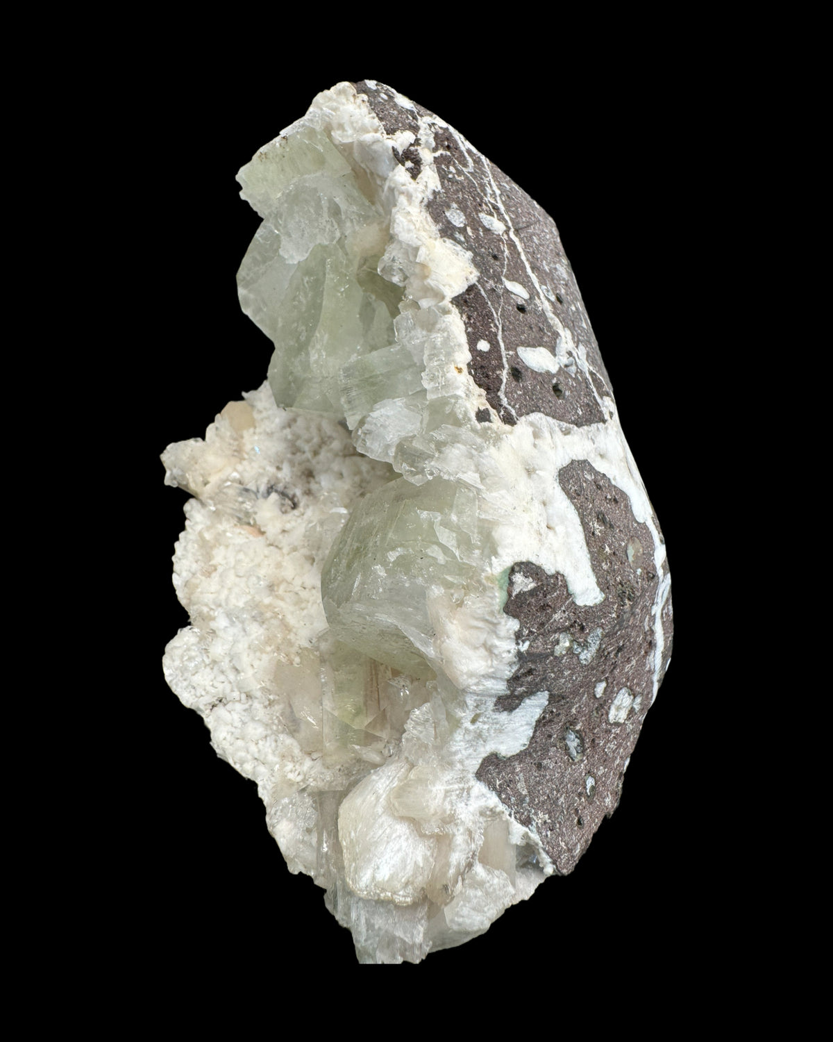 Grüner Apophyllit mit Stilbit L Cluster aus Maharashtra, Nashik pune, Indien (1033g) - crystal paradise