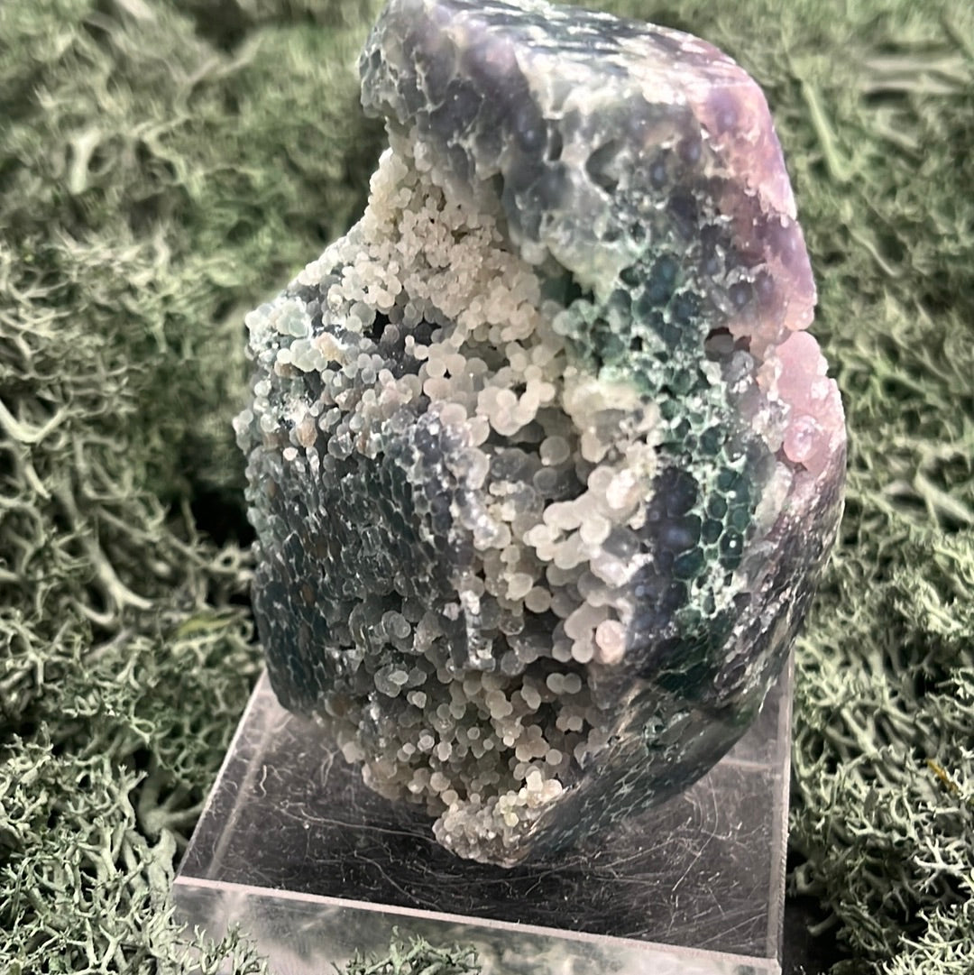Trauben Achat Freeform aus Indonesien (167g) - blau und violett - crystal paradise