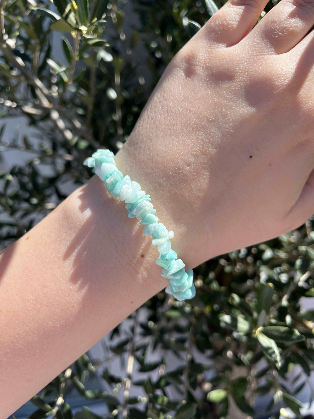 Armband aus Amazonit-Chipstone-Perlen - 1 Stück