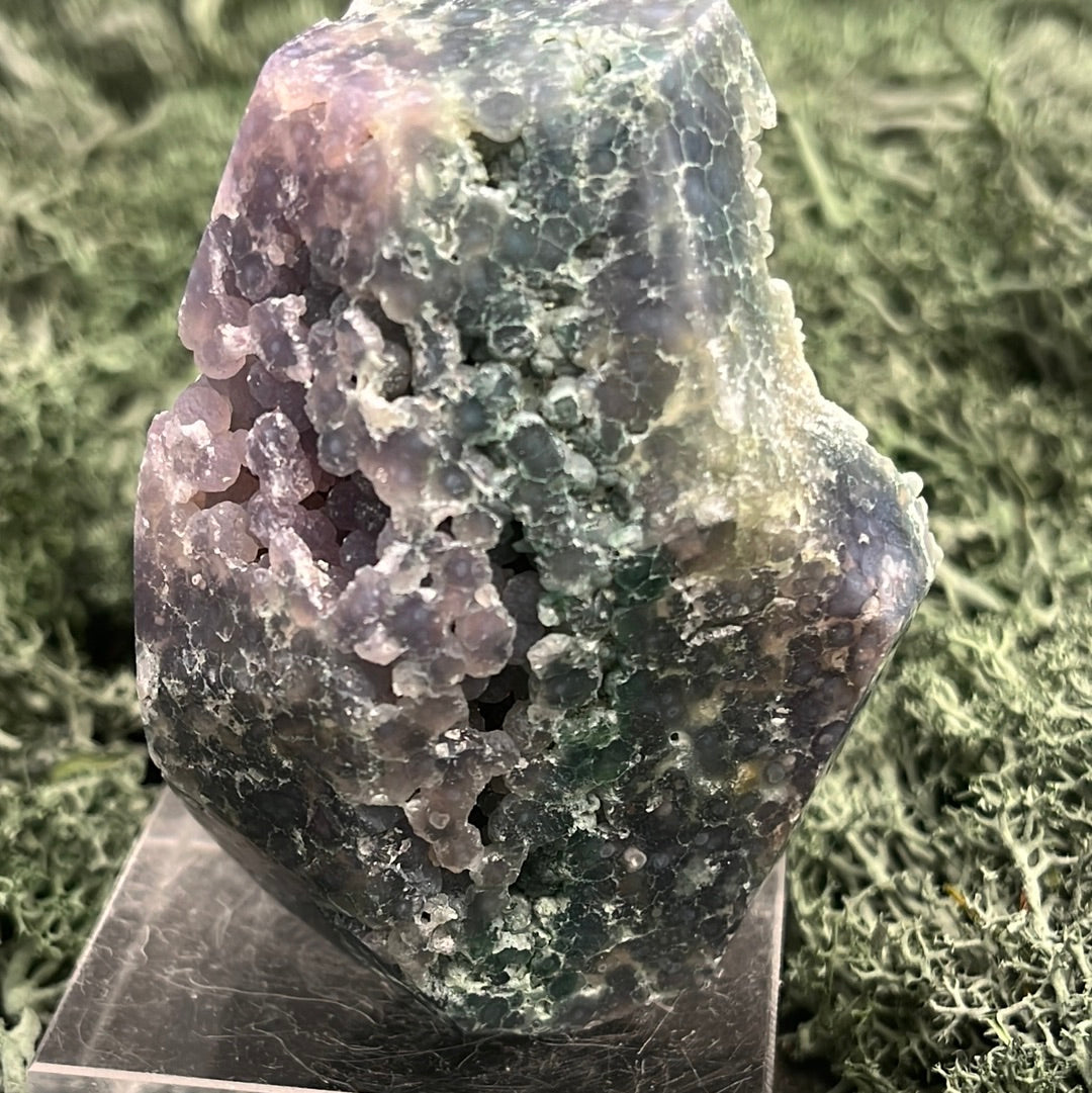 Trauben Achat Freeform aus Indonesien (167g) - blau und violett - crystal paradise