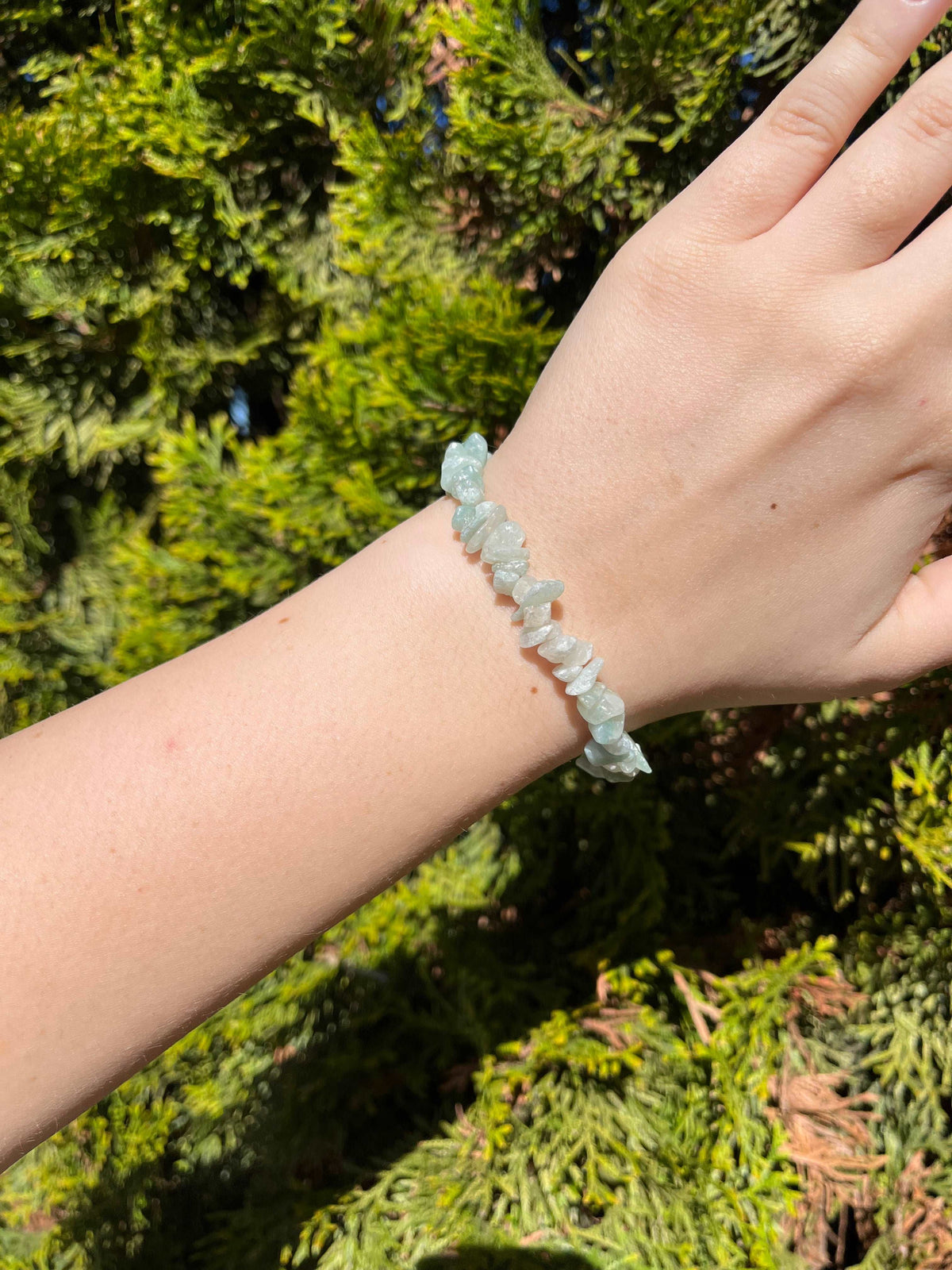 Armband aus Moosachat-Chipstone-Perlen - 10 Stück