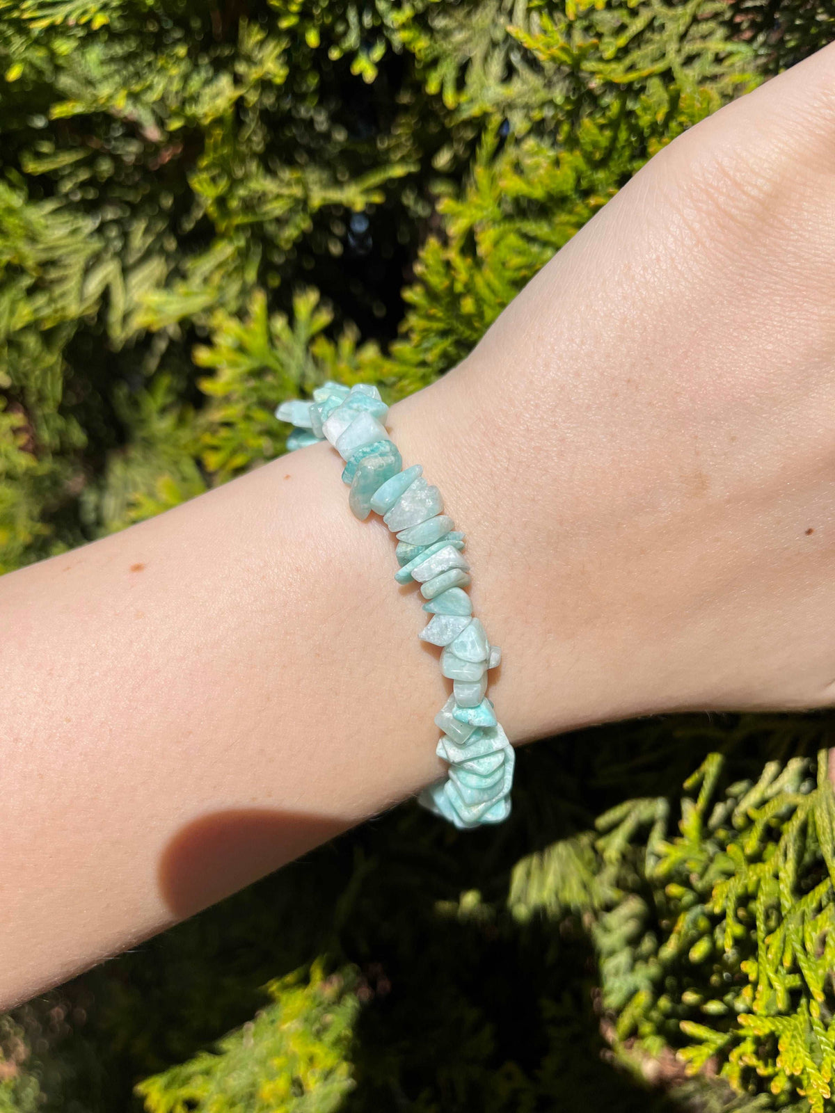 Armband aus Amazonit-Chipstone-Perlen - 1 Stück