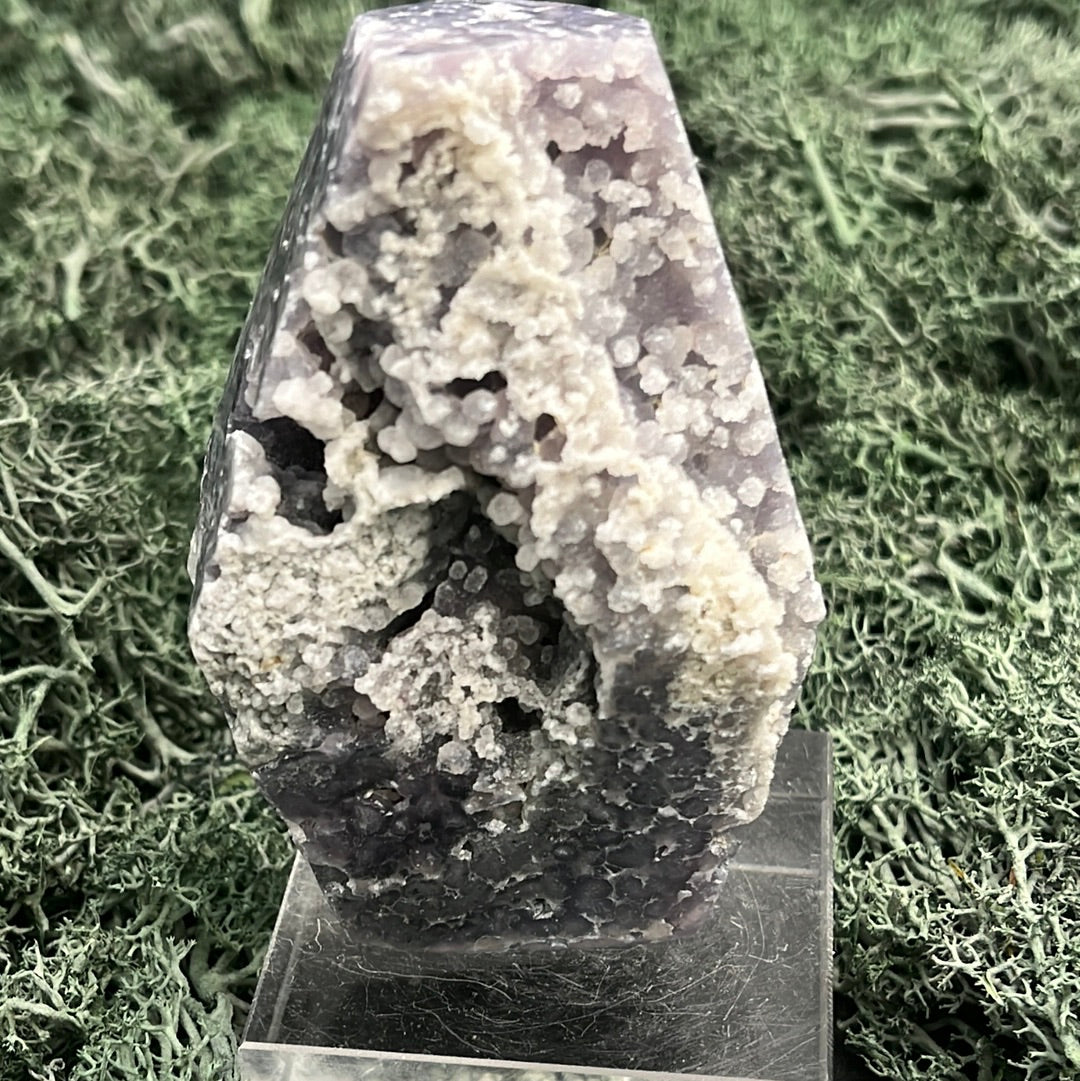 Trauben Achat Freeform aus Indonesien (179g) - schönes Violett und Druzys - crystal paradise
