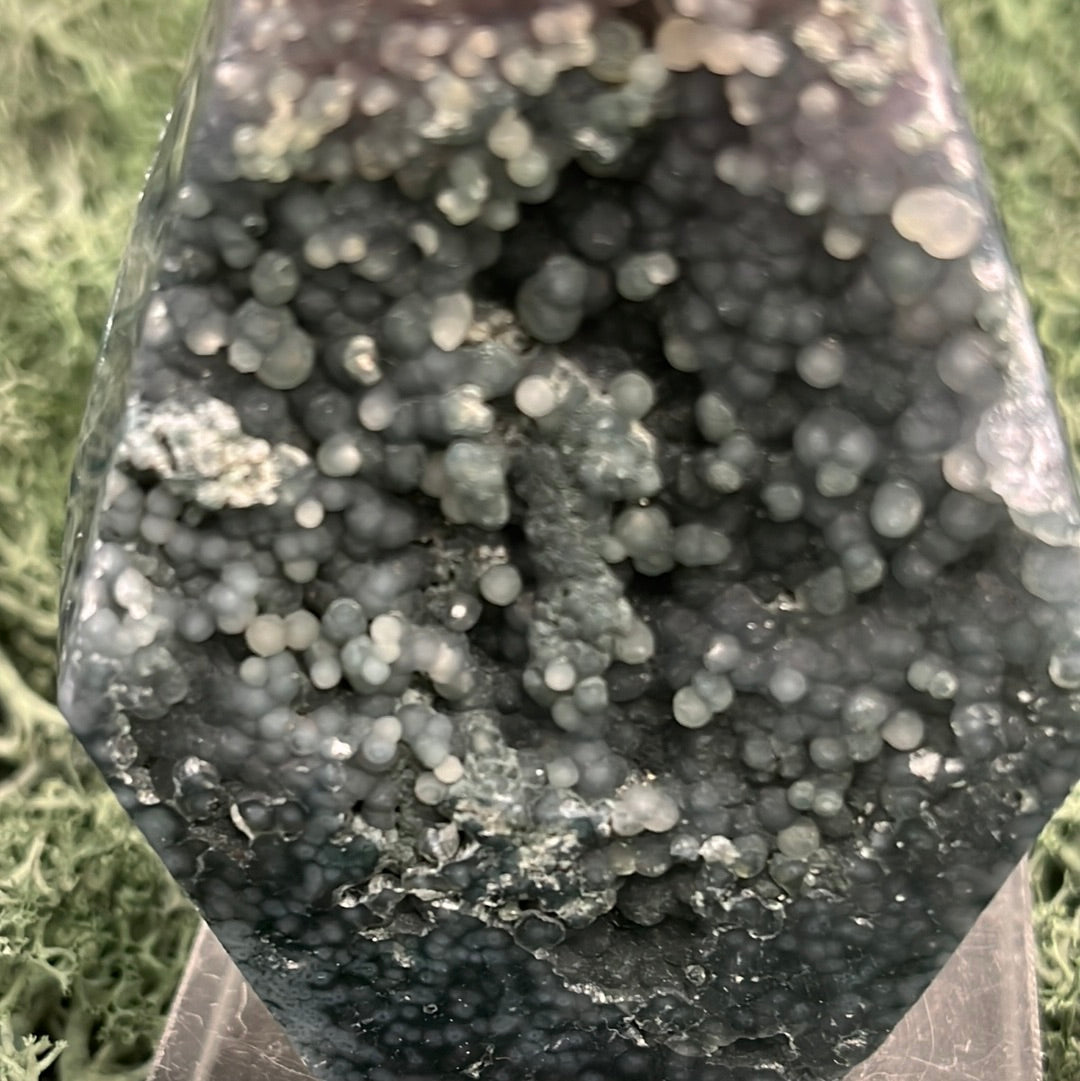 Trauben Achat Freeform aus Indonesien (181g) - schönes Blau - crystal paradise
