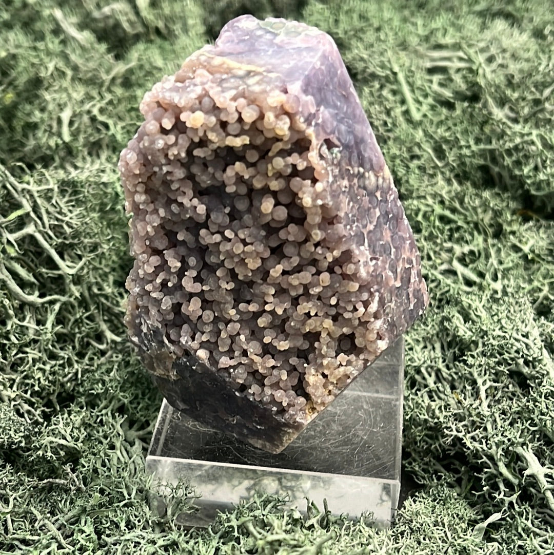 Trauben Achat Freeform aus Indonesien (253g) - schönes Violett in Obeliskenform - crystal paradise