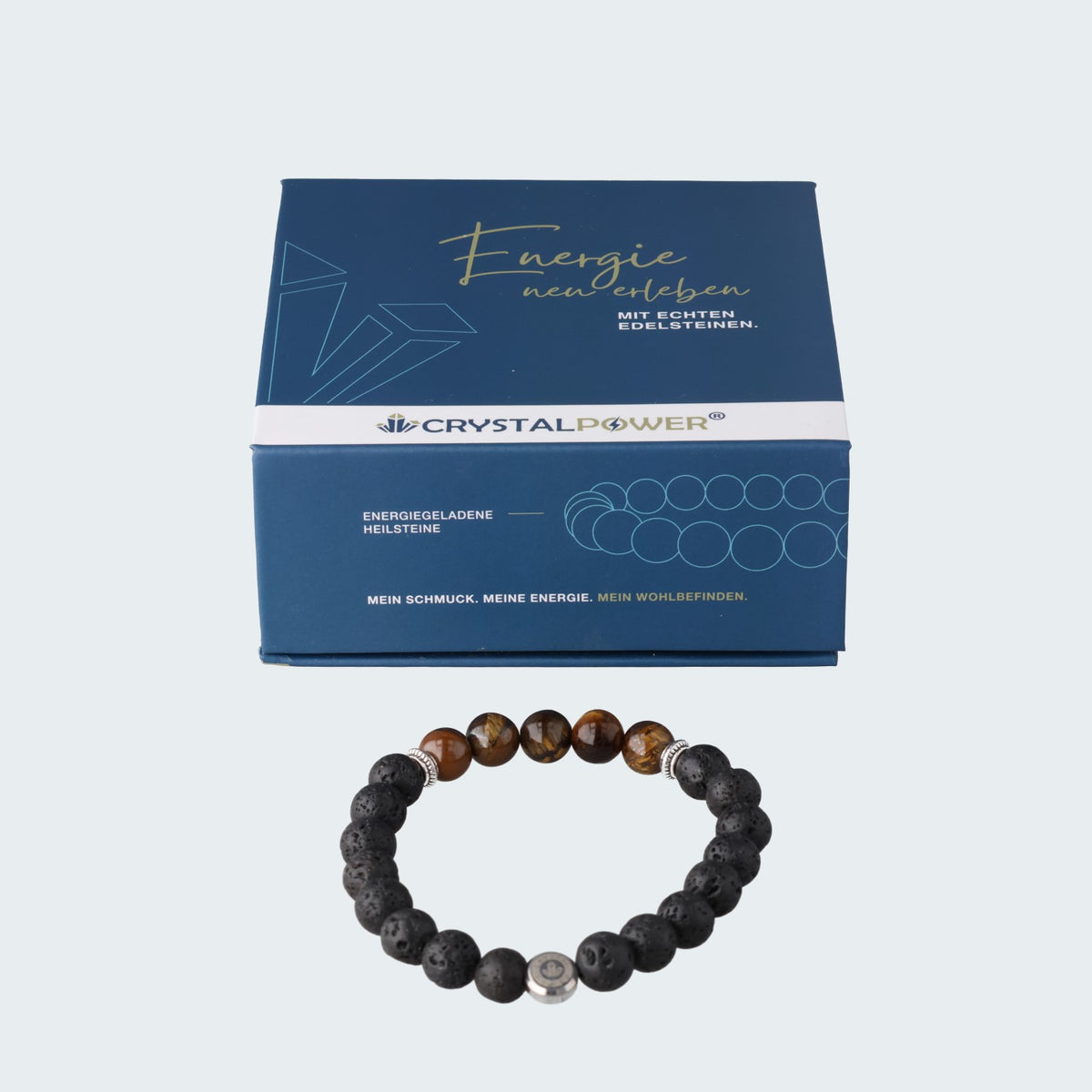 Tigerauge & Lava – Stärke & Erdung - Armband crystalpower® - crystal paradise