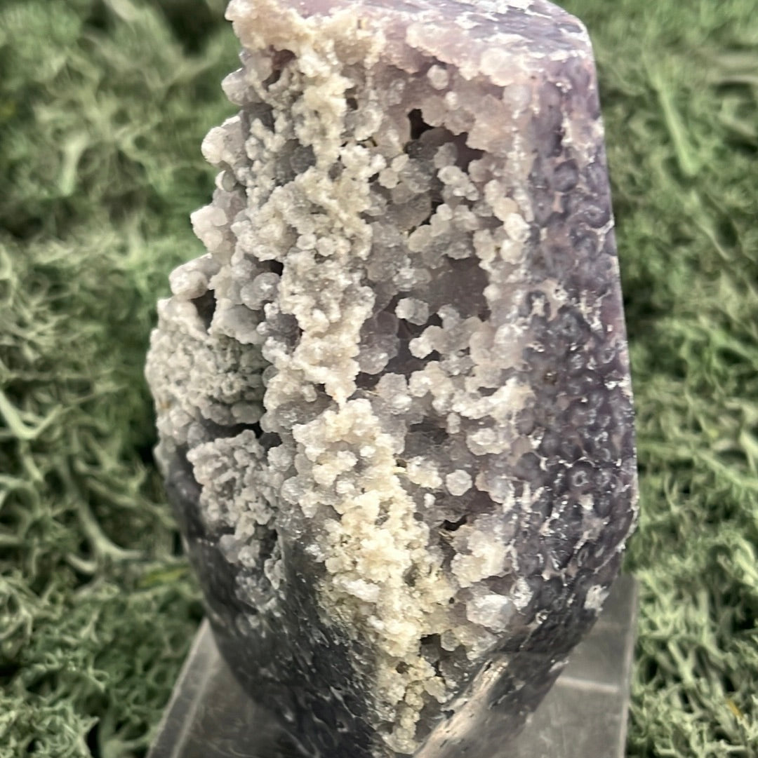 Trauben Achat Freeform aus Indonesien (179g) - schönes Violett und Druzys - crystal paradise