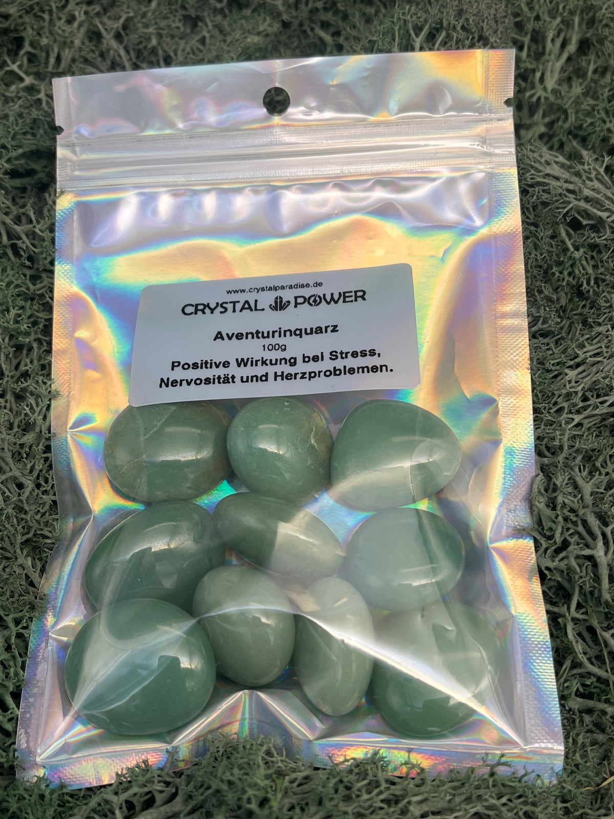 Crystal Power - Aventurinquarz - 100g - Positive Wirkung bei Stress, Nervosität und Herzproblemen - crystal paradise