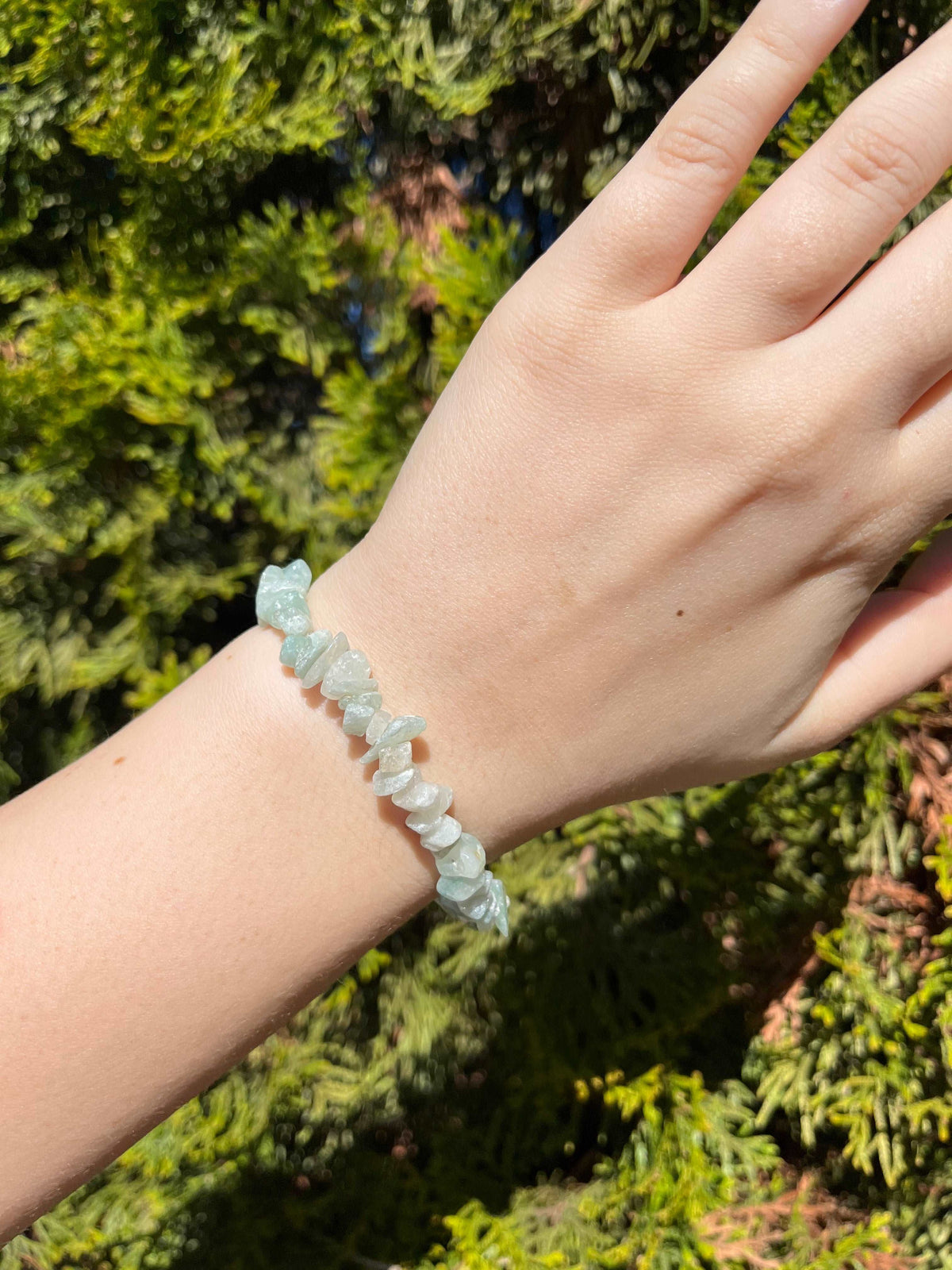 Armband aus Moosachat-Chipstone-Perlen - 1 Stück