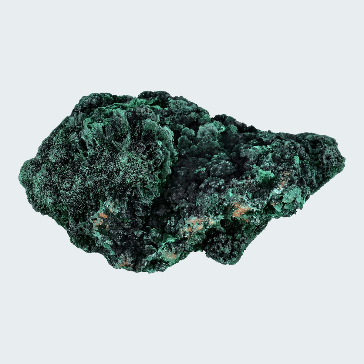 Malachit (fibrös) Handstufe aus dem Kongo