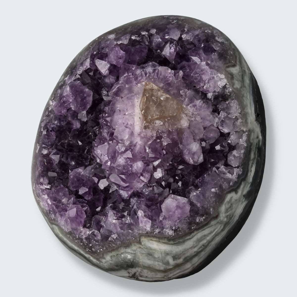 Achatisierte Amethyst Druse aus Uruguay (455g) – Ansicht 2