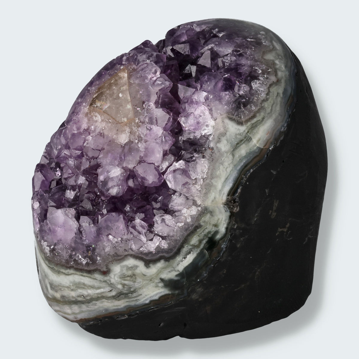 Achatisierte Amethyst Druse aus Uruguay (455g) – Ansicht 3