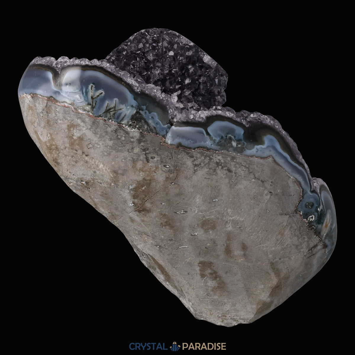 Achatisierte Amethyst Druse aus Uruguay (808g) – Ansicht 8