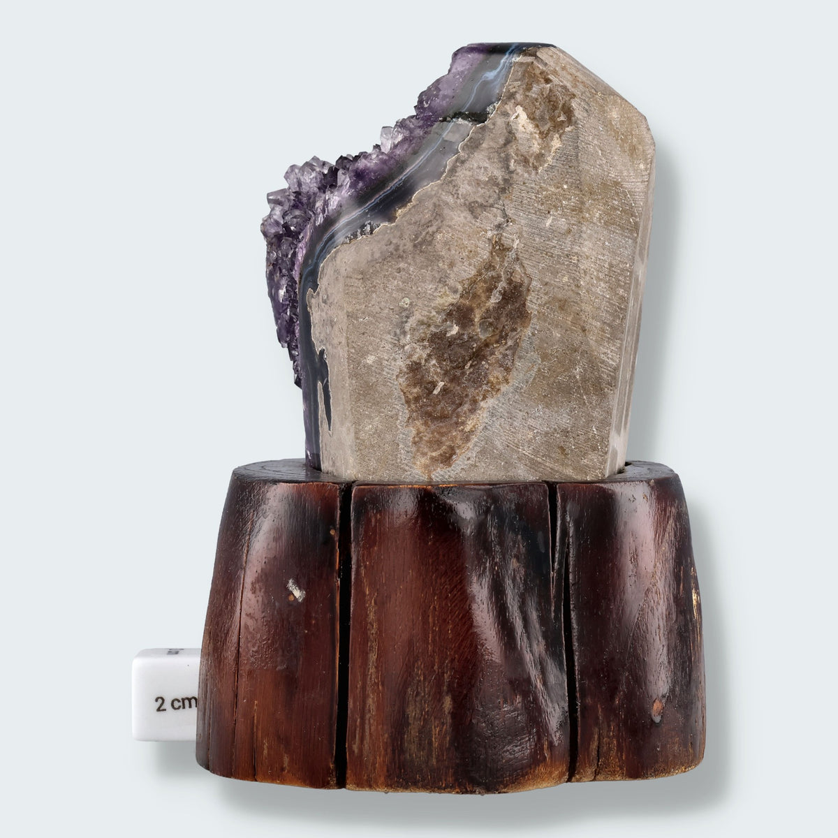 Amethyst Druse auf Holzständer (1046g) – Ansicht 4