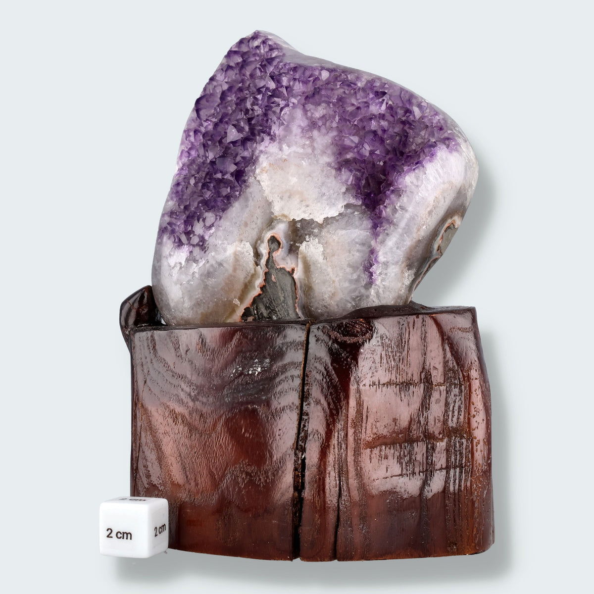 Amethyst Druse auf Holzständer (1778g) – Ansicht 3