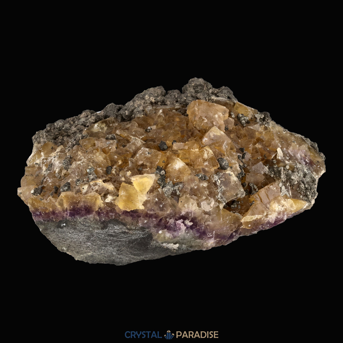 Gelber Fluorit mit Pyrit aus Asturien, Spanien (1128g) – Ansicht 7