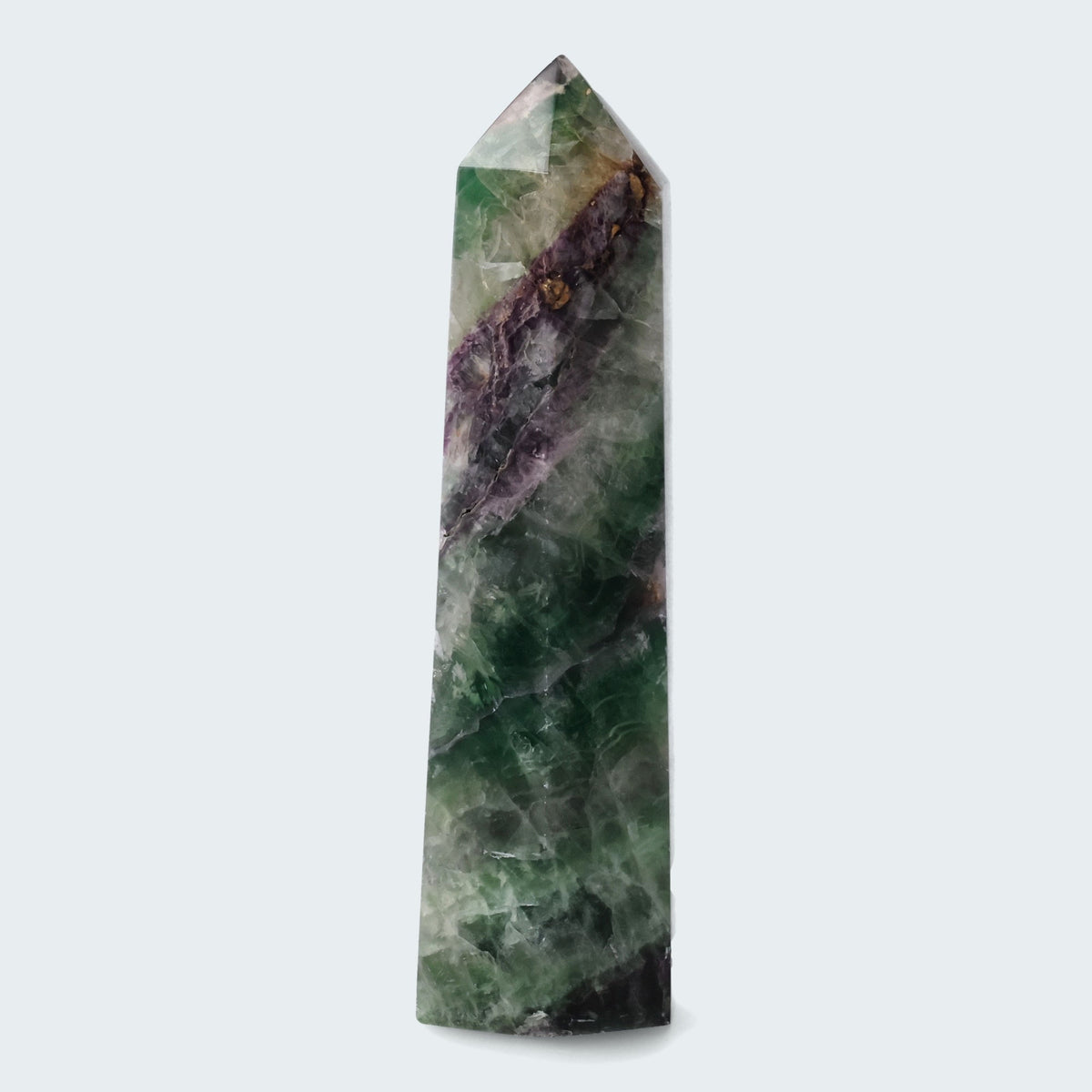 Grün-violetter Fluorit Obelisk aus der inneren Mongolei (1009g) – Ansicht 2