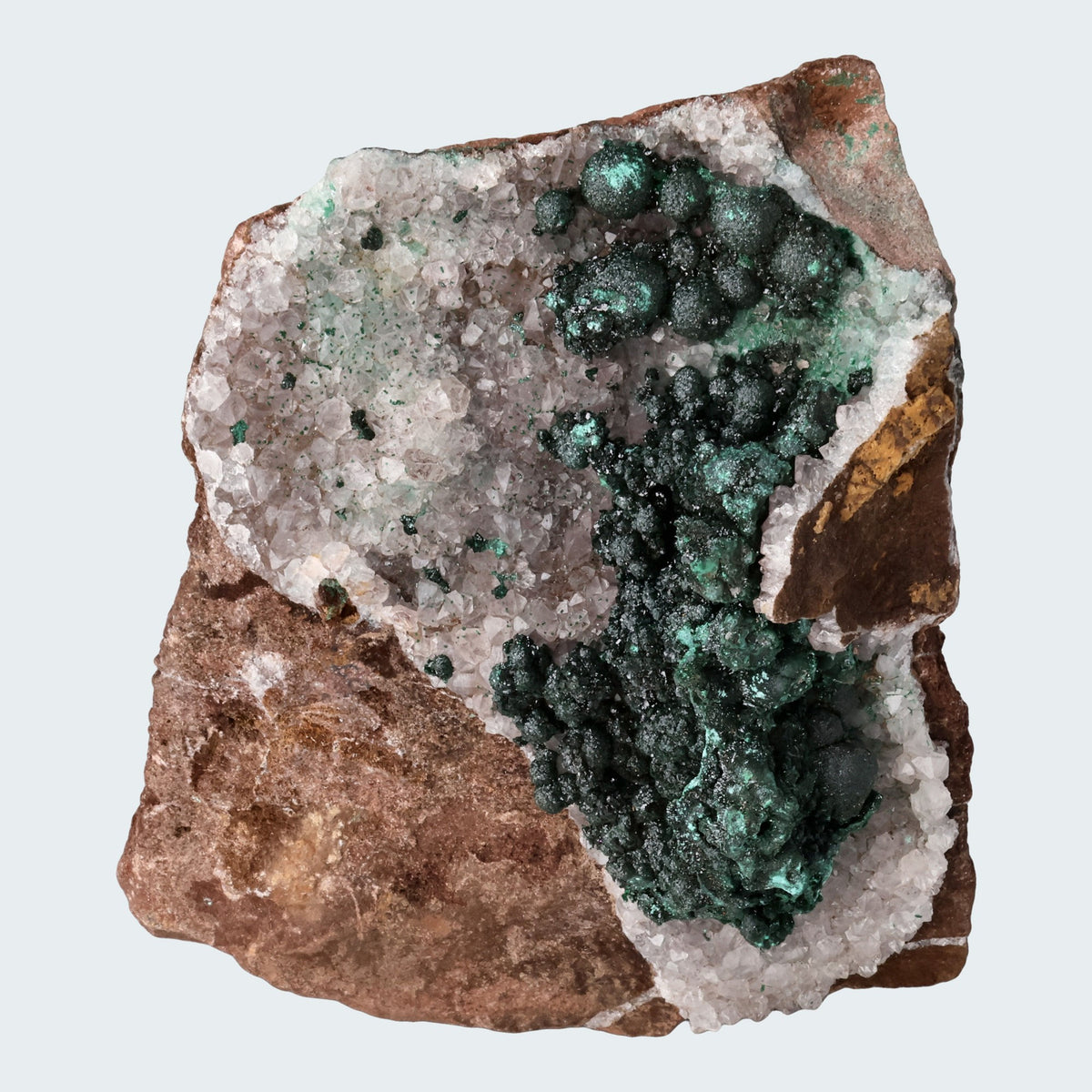 Malachit in Kongo Quarz mit Dolomit Matrix aus Kambove, Kongo (837g) – Ansicht 8