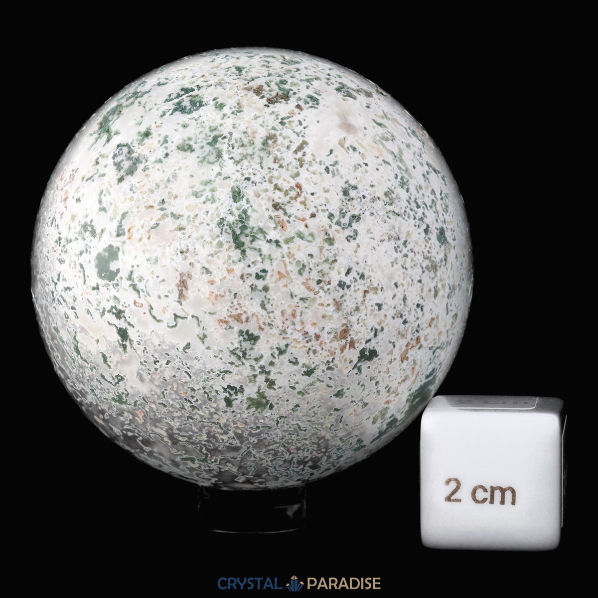 Moosachat Kugel weiss-grün (ca. 6 cm) – Ansicht 4