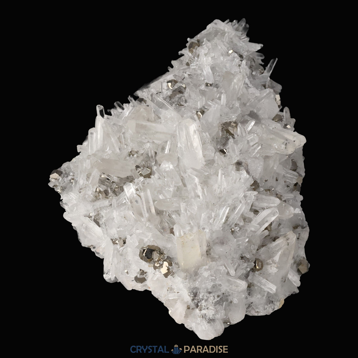 Pyrit an Bergkristall aus Indonesien (1138g) – Ansicht 6