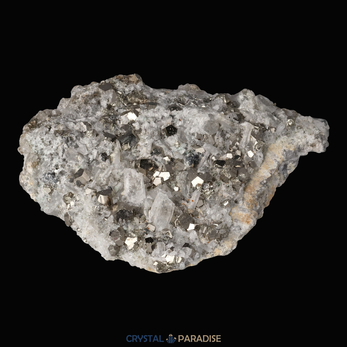 Pyrit an Bergkristall aus Indonesien (330g) – Ansicht 14