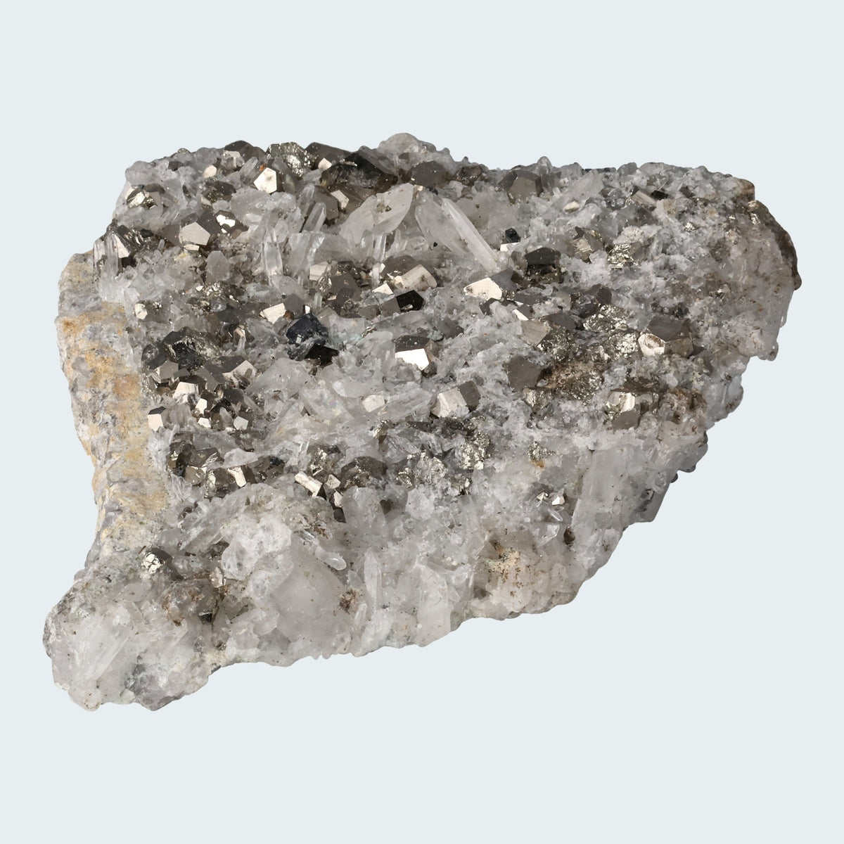 Pyrit an Bergkristall aus Indonesien (330g) – Ansicht 3