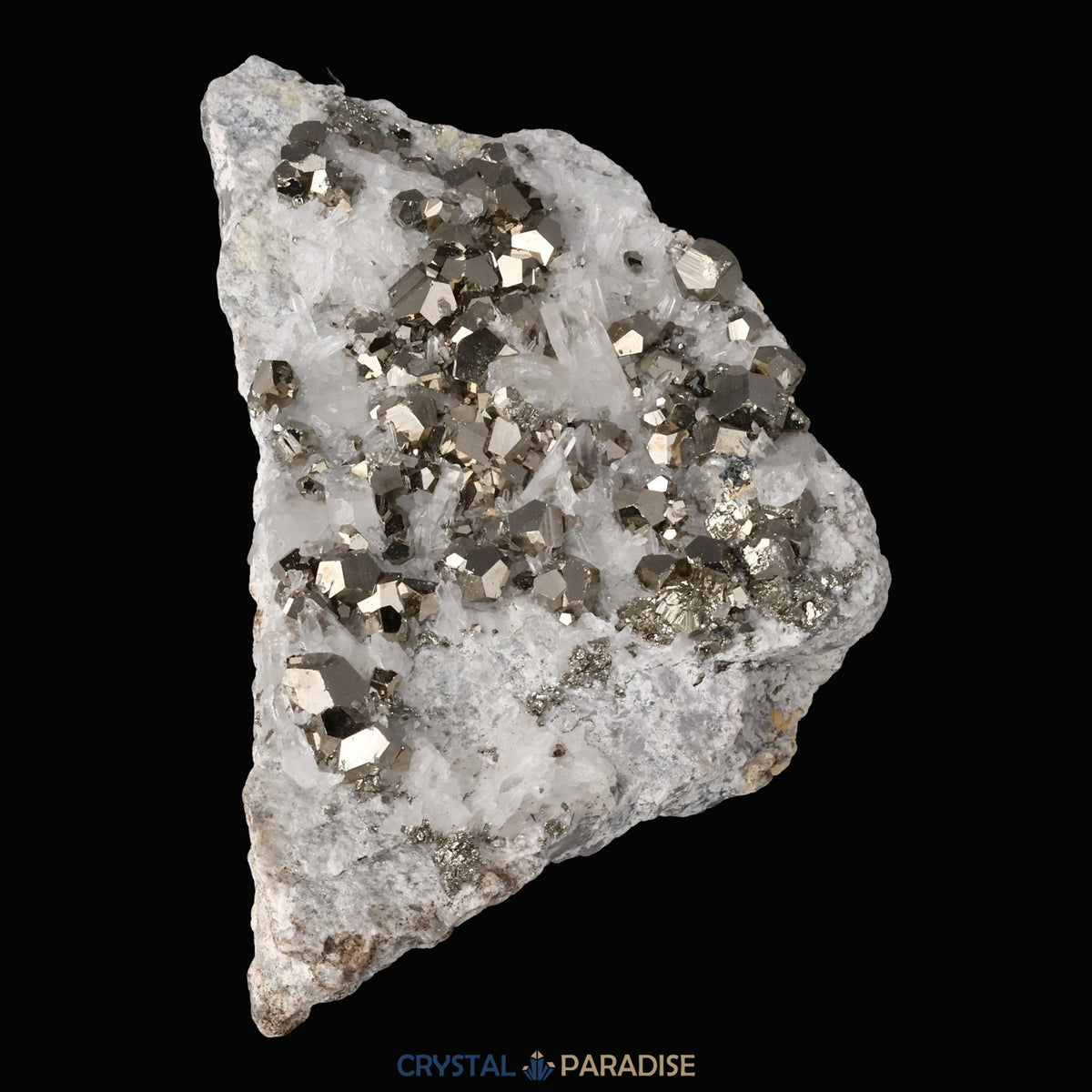 Pyrit an Bergkristall aus Indonesien (387g) – Ansicht 4