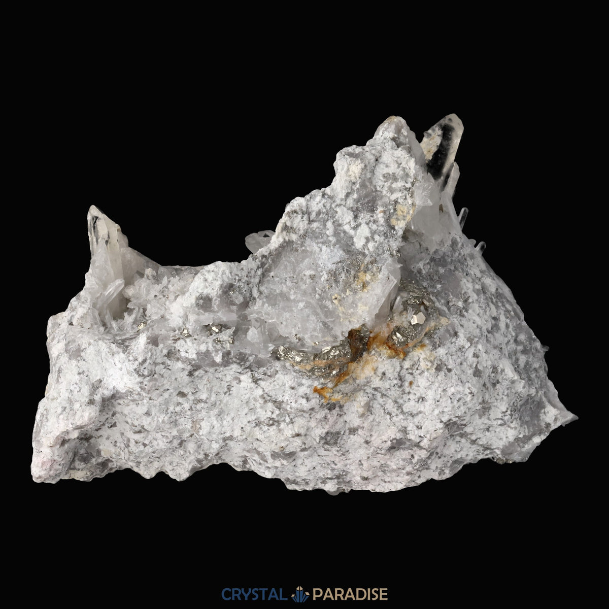 Pyrit an Bergkristall aus Indonesien (582g) – Ansicht 9