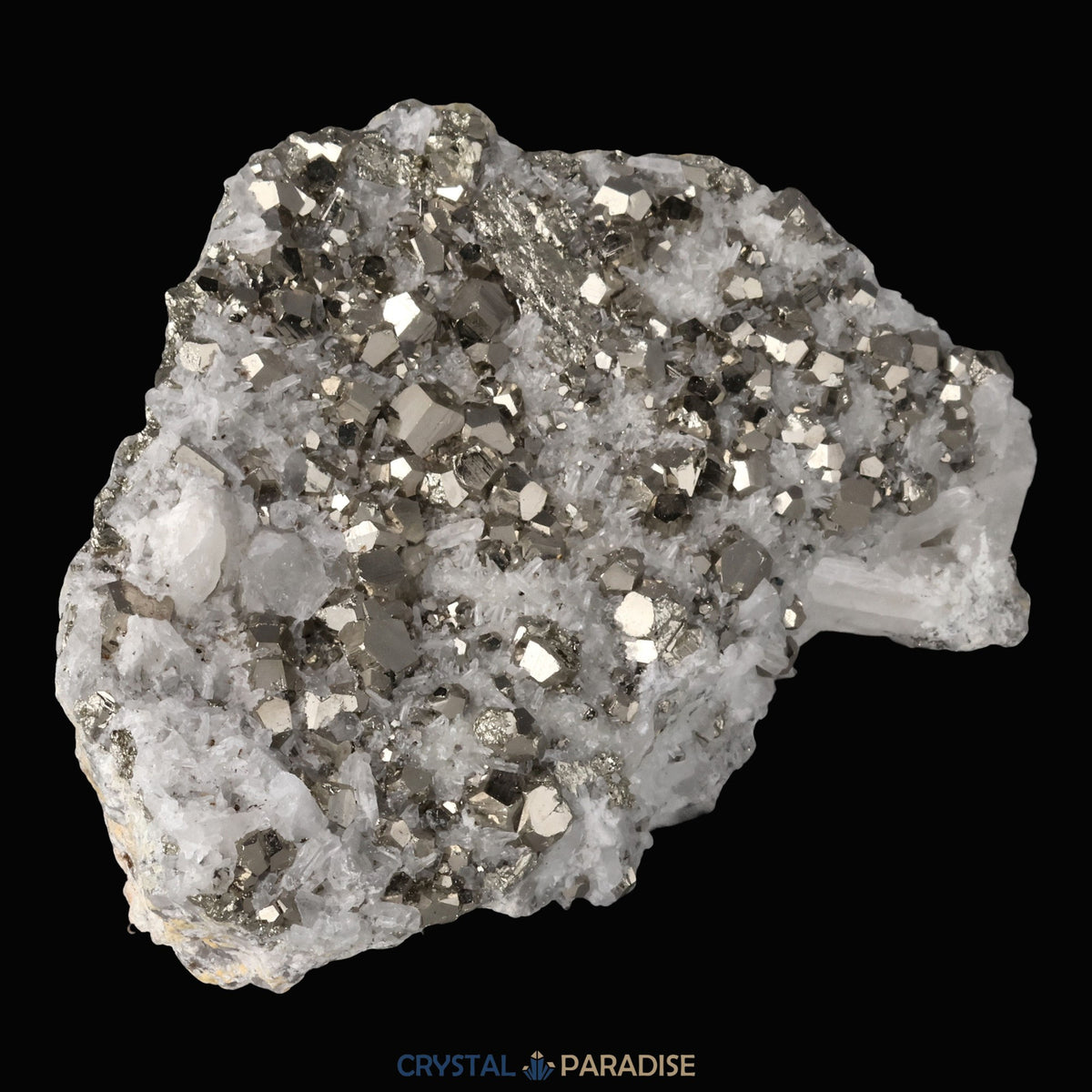 Pyrit an Bergkristall aus Indonesien (660g) – Ansicht 14