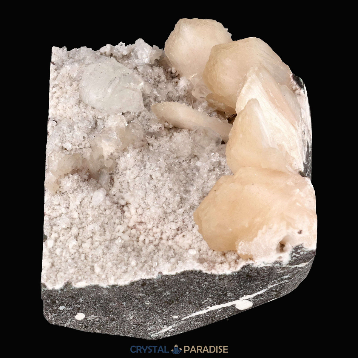 Apophyllit Stilbit Cluster aus Indien (517g) - crystal paradise
