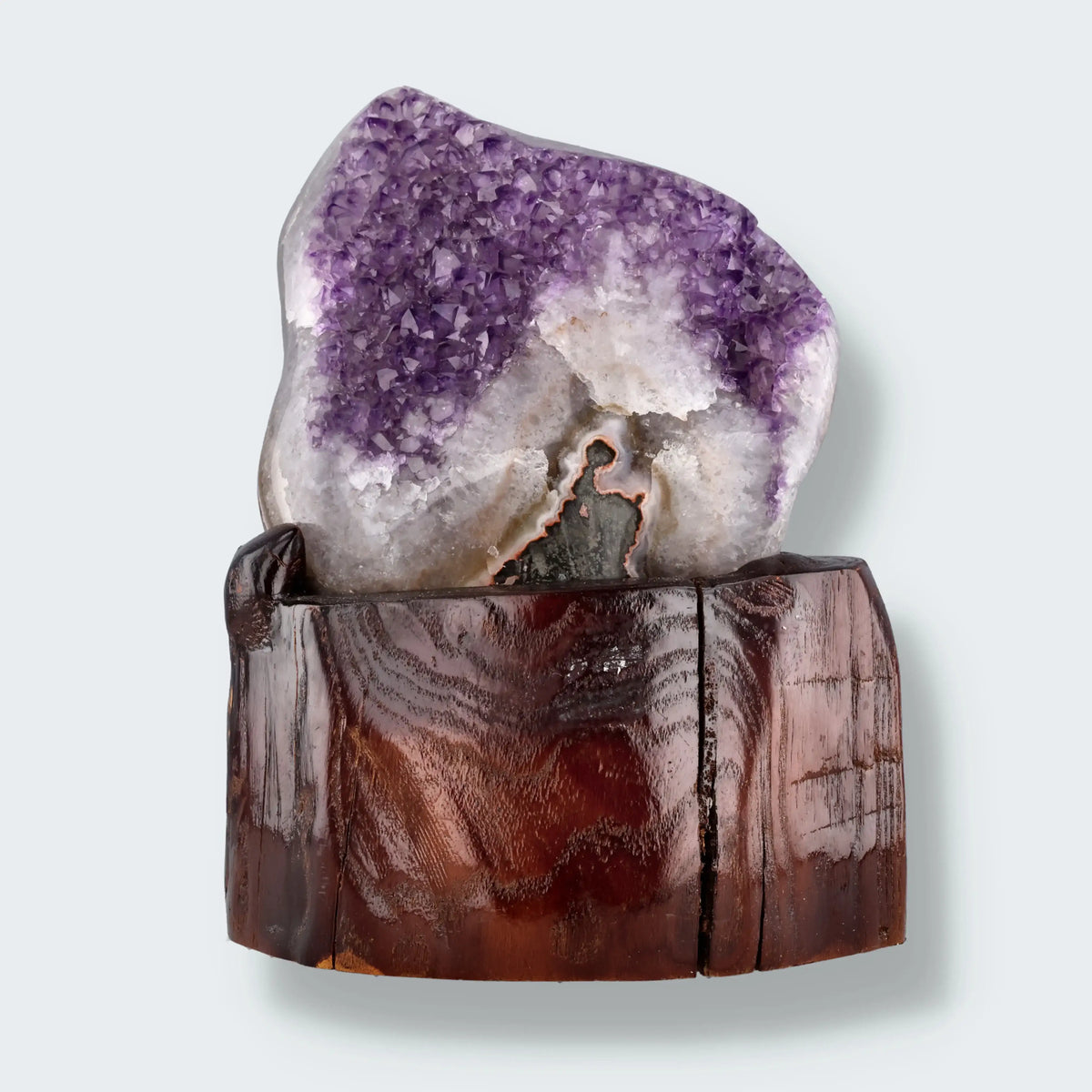 Amethyst Druse auf Holzständer (1778g)
