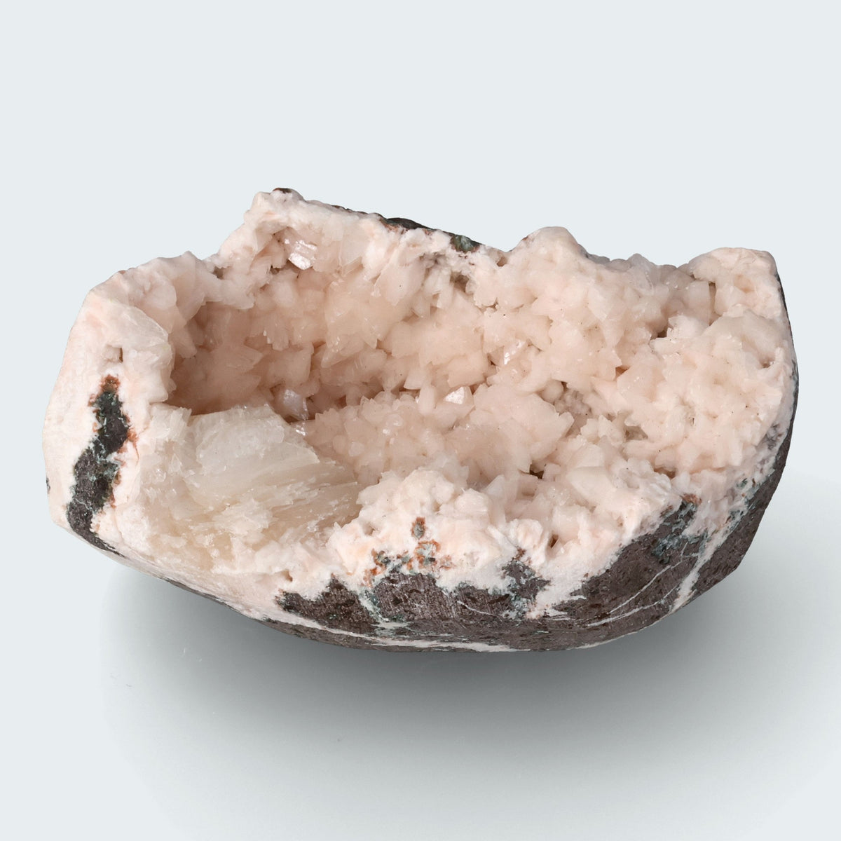 Heulandit Euzeolit Geode mit Stilbit aus Indien (218g)