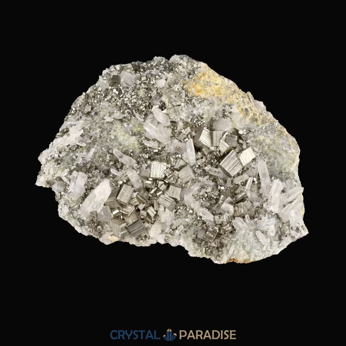 Pyrit an Bergkristall aus Indonesien (2066g) - crystal paradise