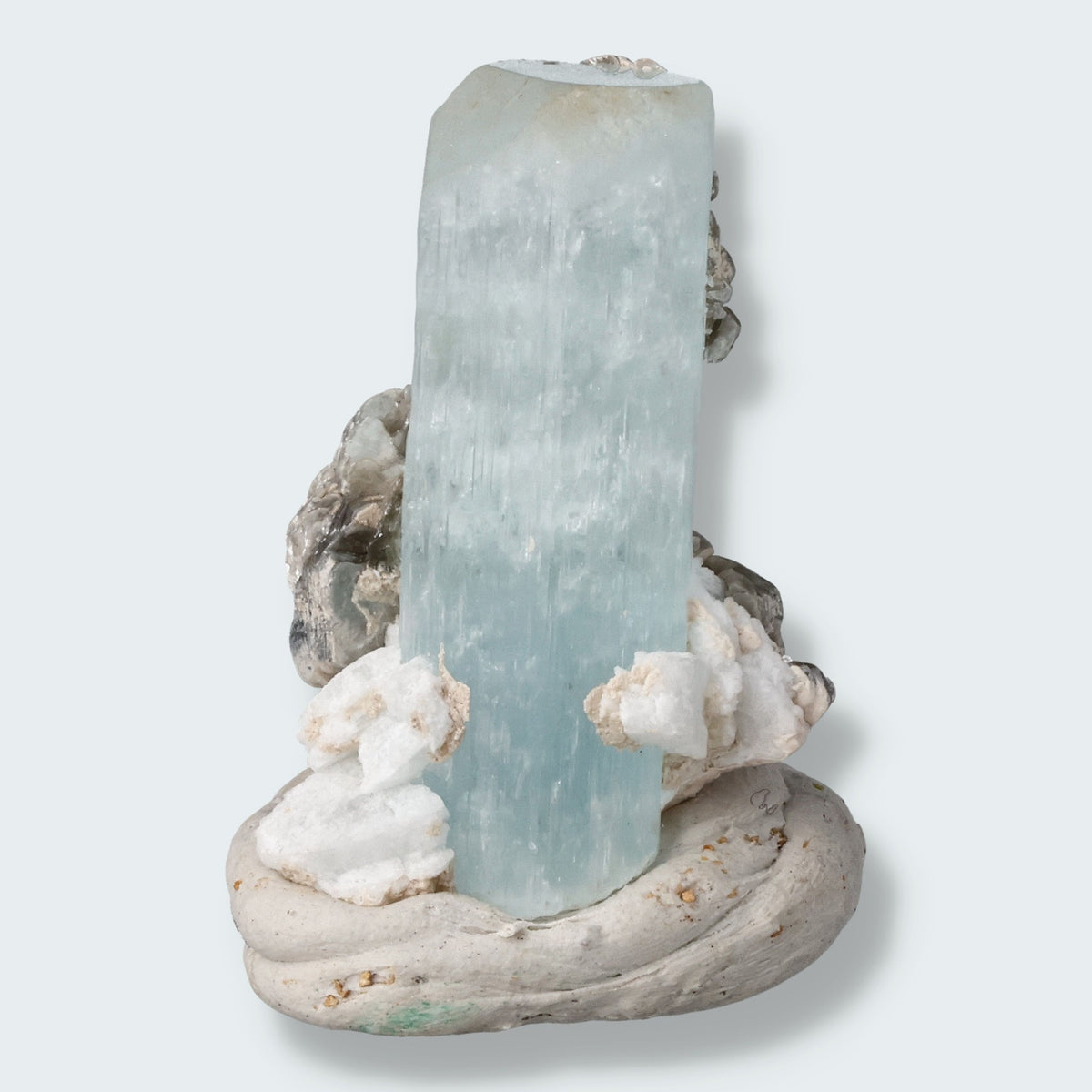 Aquamarin Kristall mit Feldspat aus Pakistan (19g)