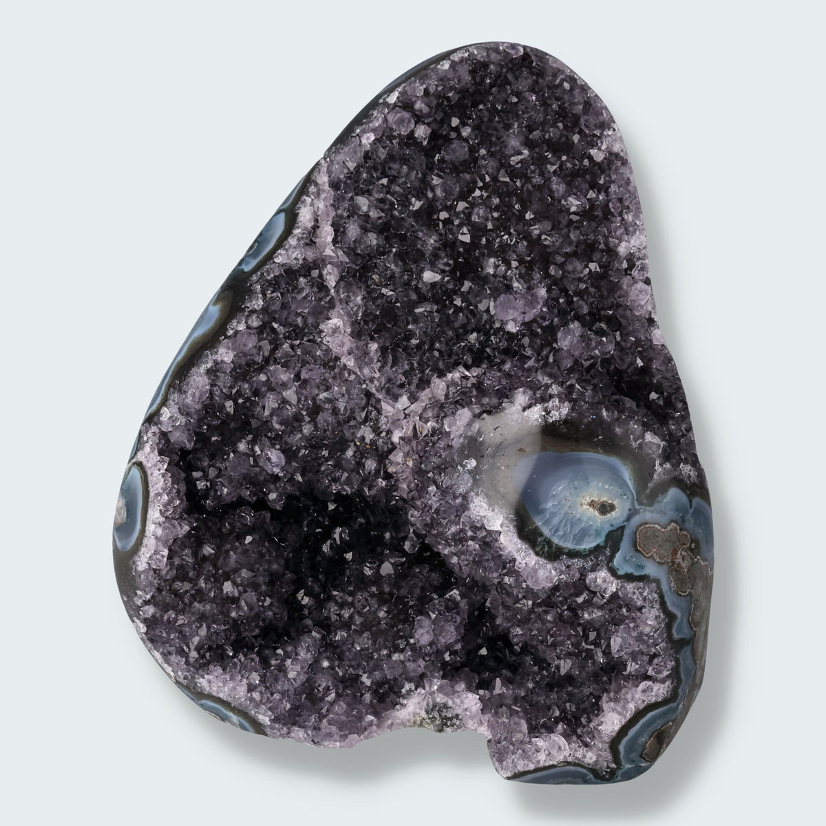 Achatisierte Amethyst Druse aus Uruguay (808g)
