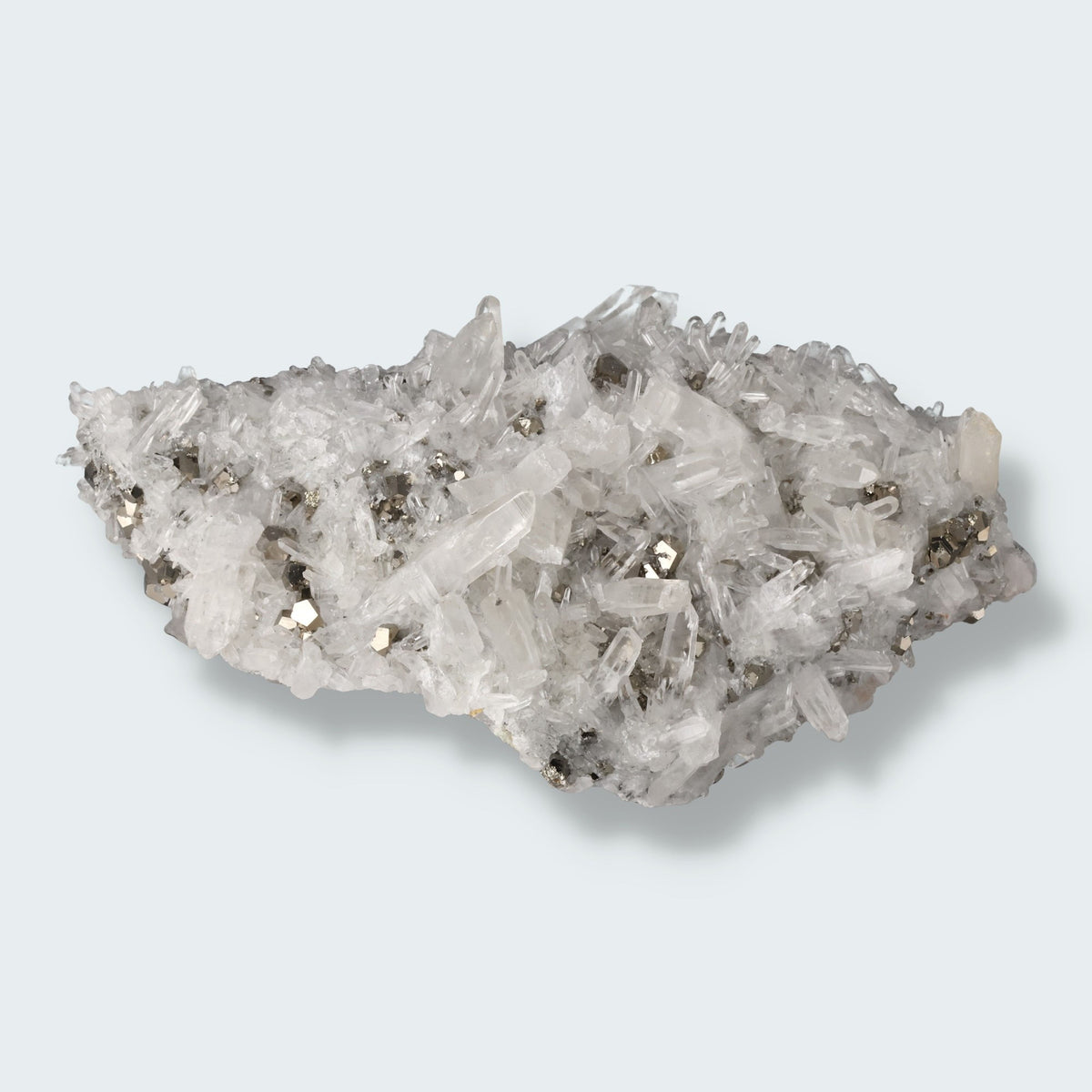 Pyrit an Bergkristall aus Indonesien (1138g)