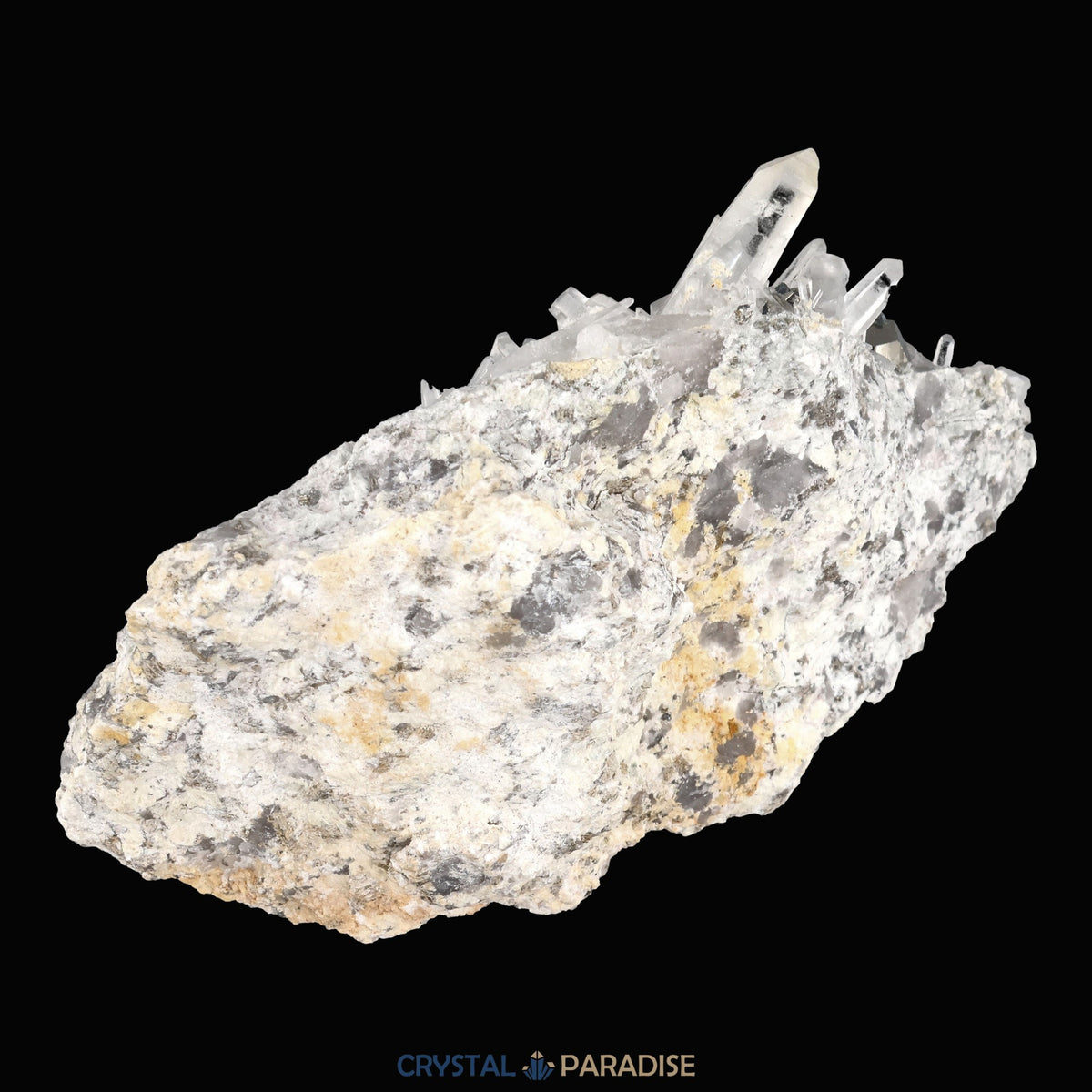 Pyrit an Bergkristall aus Indonesien (248g) - crystal paradise