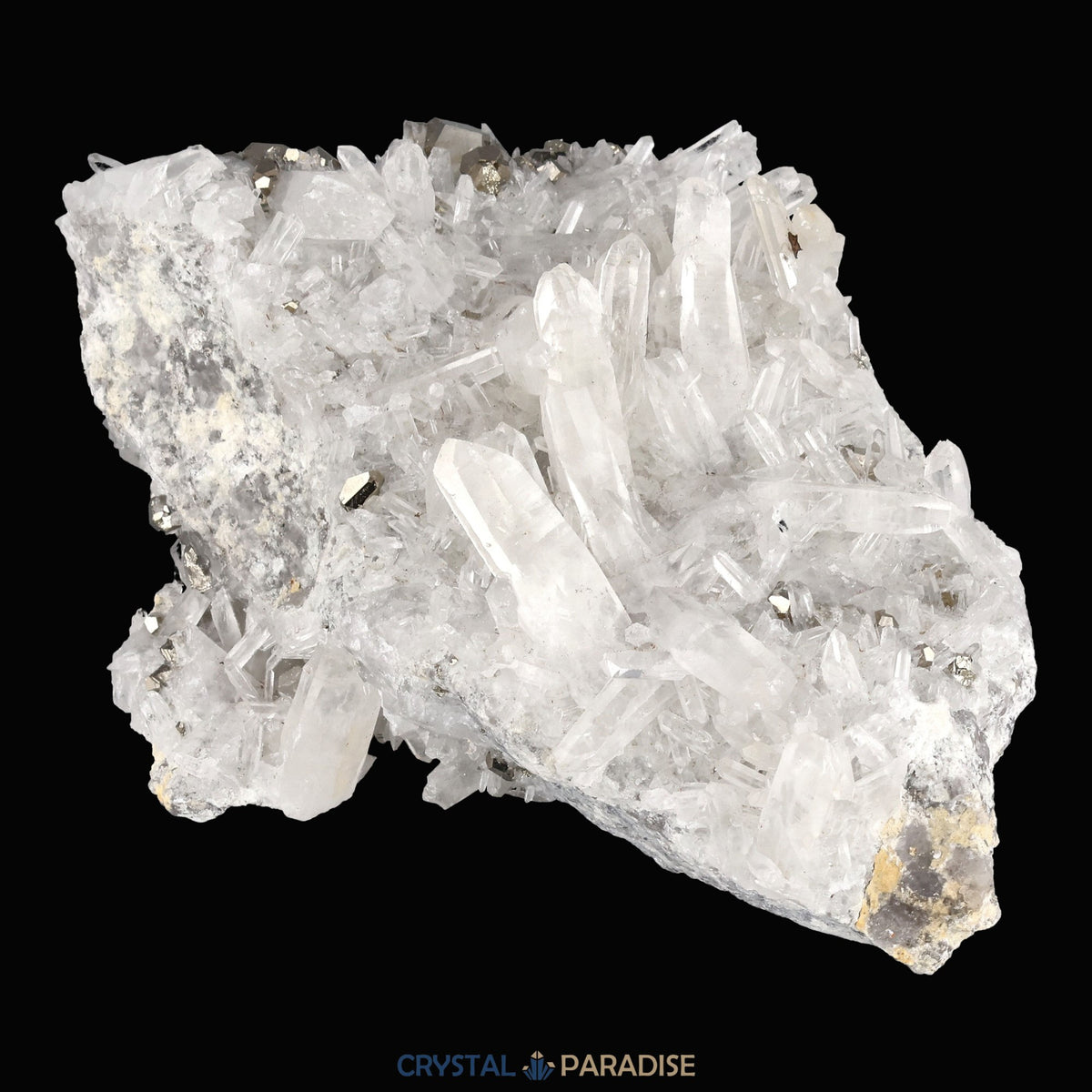 Pyrit an Bergkristall aus Indonesien (616g) - crystal paradise