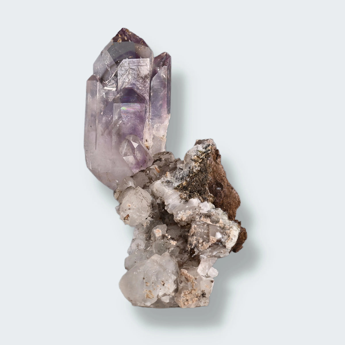 Goboboseb Amethyst mit Calcit und Trapezoberfläche aus Namibia (93g)