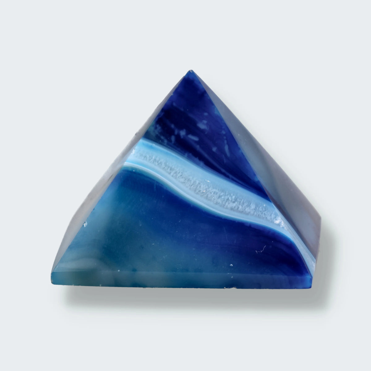 Achatpyramide blau-weiss (3,5 cm) aus Brasilien