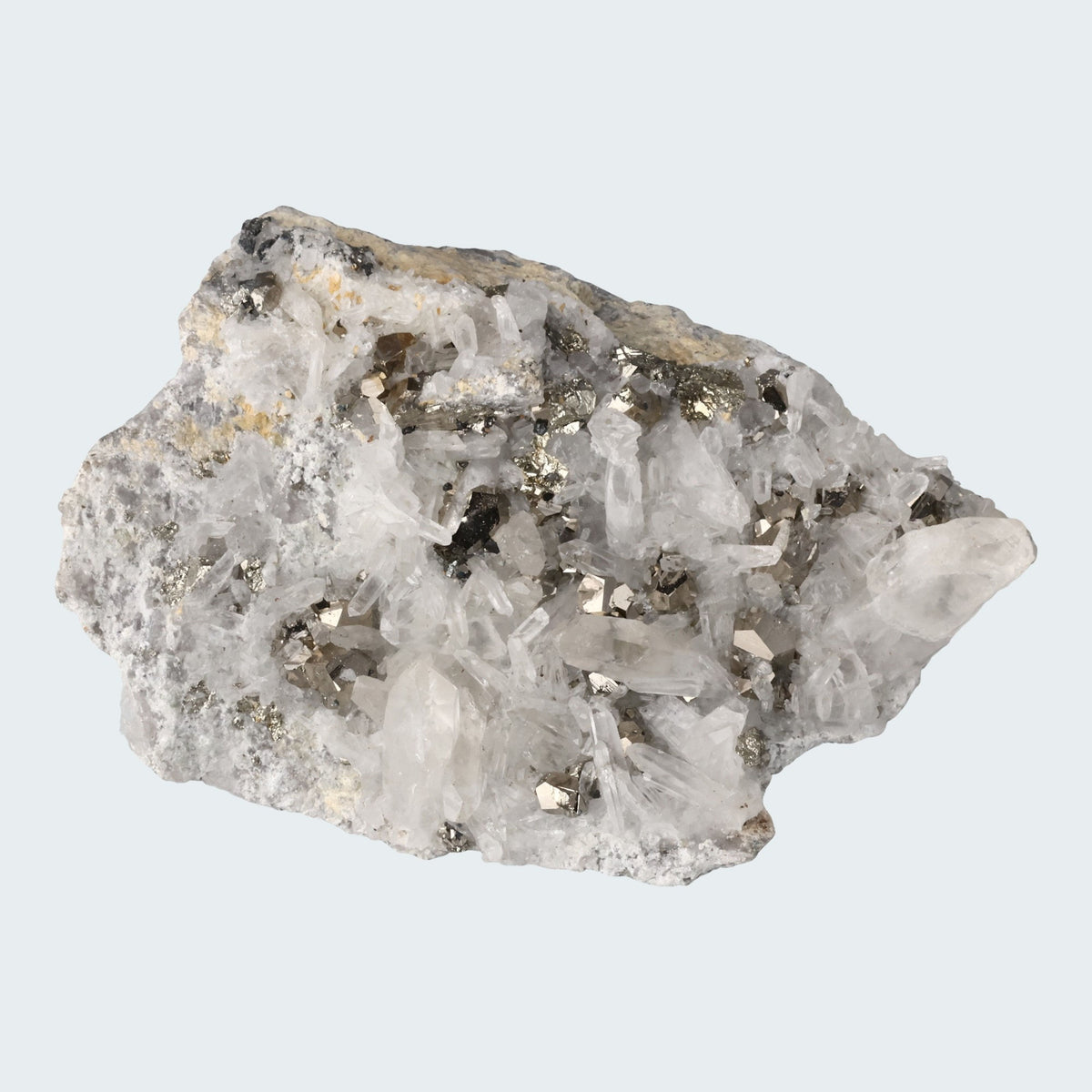 Pyrit an Bergkristall aus Indonesien (587g)