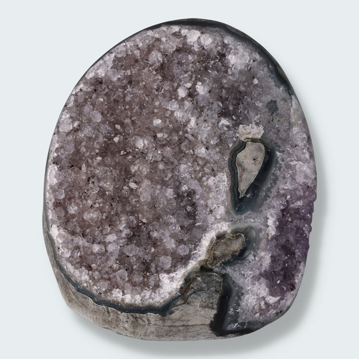 Achatisierter Amethyst Druse aus Uruguay (423g)