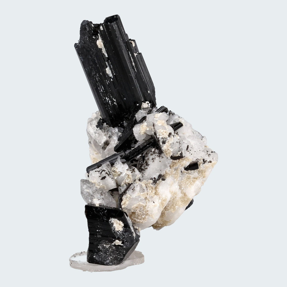 Schwarzer Schörl Turmalin an Himalaya Bergkristall (16g) - crystal paradise
