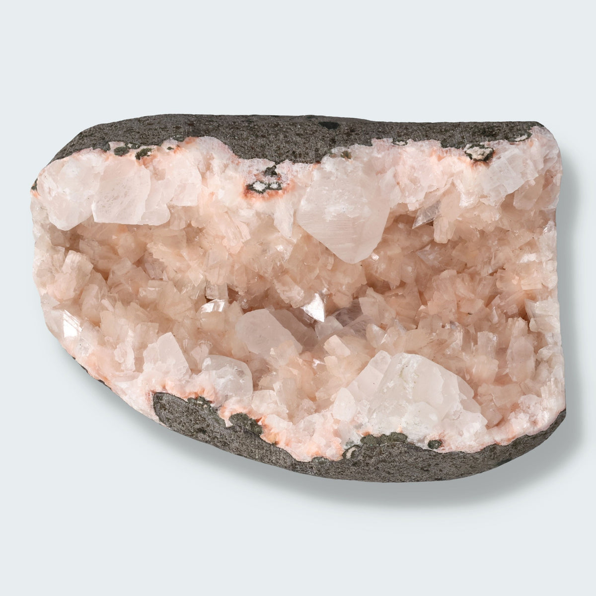 Heulandit Euzeolit Geode mit Stilbit aus Indien (414g)