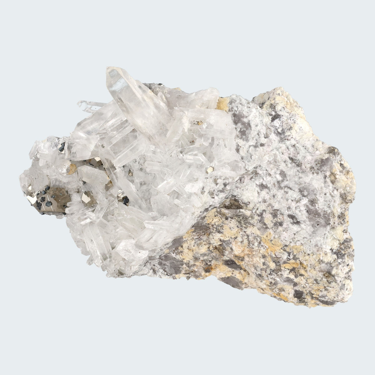Pyrit an Bergkristall aus Indonesien (248g) - crystal paradise