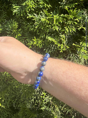 Narukvica od perli lapis lazulija 8 mm s privjeskom