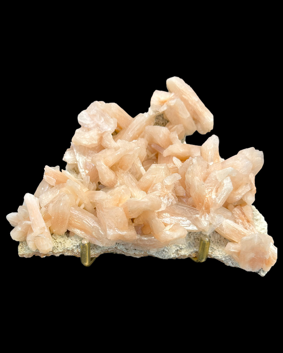 Stilbit Cluster Handstufe auf Zeolith aus Indien (164g) - viele grosse Kristalle - crystal paradise